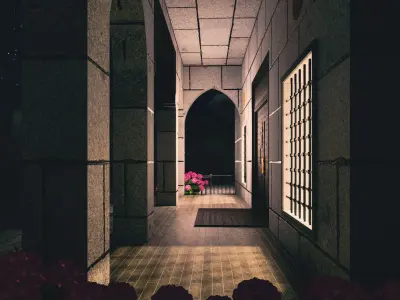 Ancient Mosque Low-poly 3D model