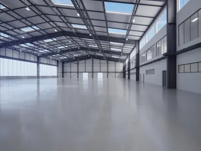 Airplane Hangar Interior 13 Low-poly 3D model