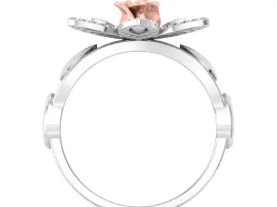 Diamond Rose Ring 3D print model