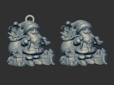christmas sanda with gifts  3D print model