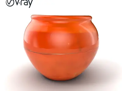 Rustic Clay Pot Handcrafted Design model pack Low-poly 3D model