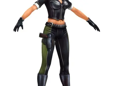 Woman General Soldier Low-poly 3D model