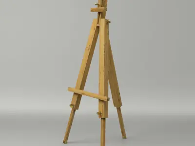 Artist easel with canvas 3D model