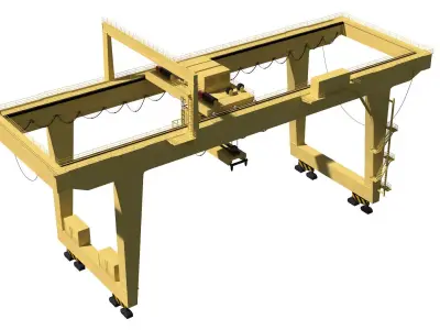 Harbor RTG Gantry crane 04 Low-poly 3D model
