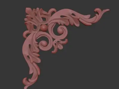 corner carved plaster  3D model