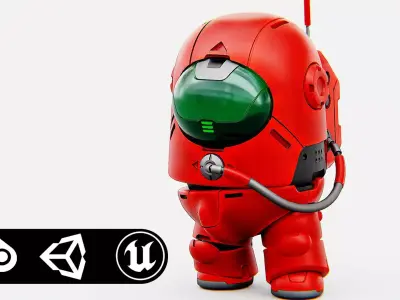 AMONG US CHARACTER b Rigged for Unreal Engine - Unity - MIXAMO 3D model