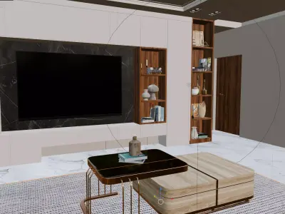 Modern Living Room  Interior Scene 3D model