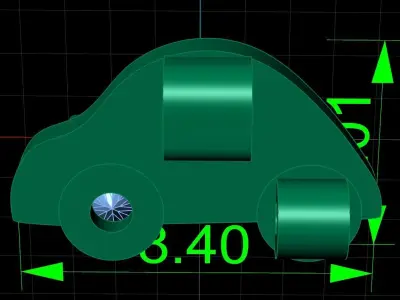 car brooch 1372 3D print model