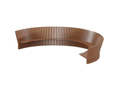 Astral Bench-walnut wood Low-poly 3D model