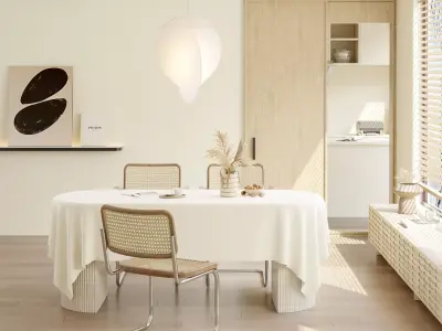 Parisian interior scene 3D model 3D model