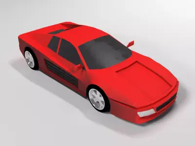 Ferrari sports car Low-poly 3D model