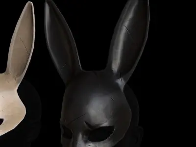 Stylized Bunny Mask Low-poly 3D model