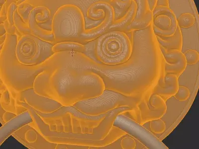 Chinese Style Beast Head Door Knocker 1 - High Poly 3D Model 3D print model