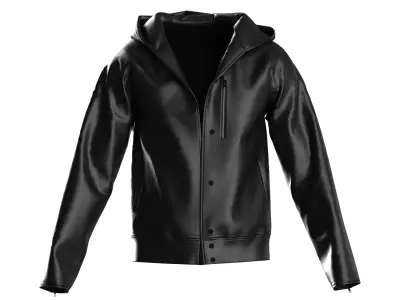 Male raglan leather jacket 3D model