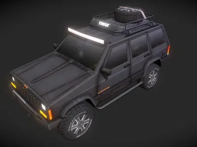 Jeep Cherokee Offroad Build Low-poly 3D model