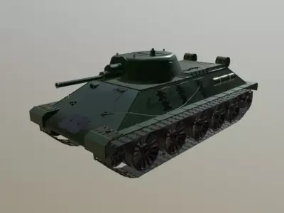 Soviet medium tank T 34 Low-poly 3D model