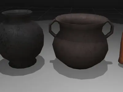 Vase Pack Low-poly 3D model
