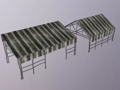Awning Tent Low-poly 3D model