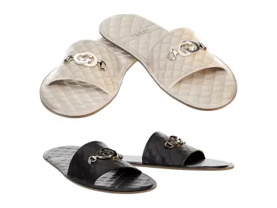 Gucci Leather slippers mens shoes 3D model