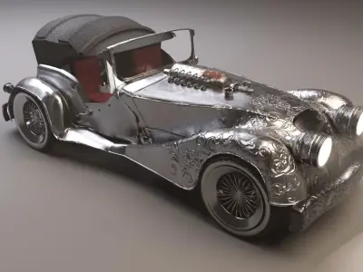 antique car Low-poly 3D model by skalifali9