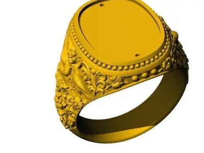 Stylish ring with patterns 619 3D print model 3D print model