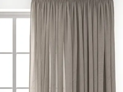 Curtains 45 Linen 3D model