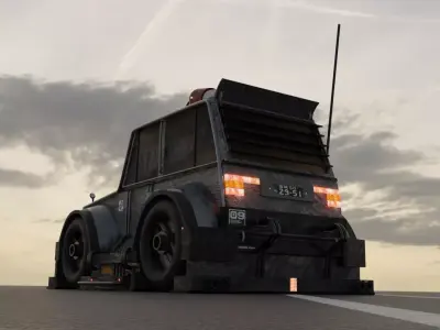 Blender Car Sci-fi modded 3D model