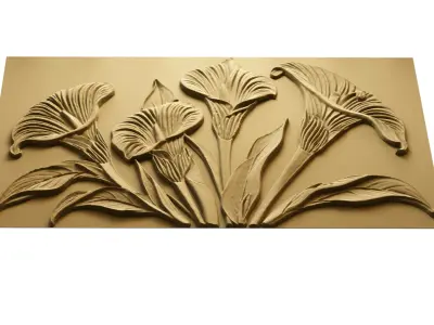 CNC Wall Panels Modern Wall Decor 04 3D model