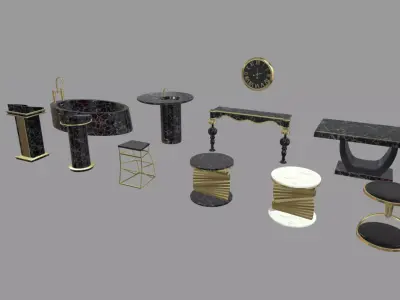 Modern Luxury Furniture Pack 01 Low-poly 3D model