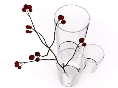 Flower in Vases 3D model