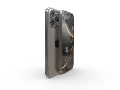 iPhone 16 in Natural Titanium 3D model