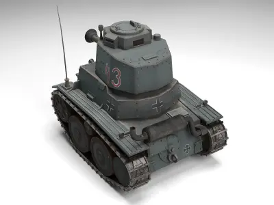 Meng German Light Panzer 38T World War Toons Low-poly 3D model