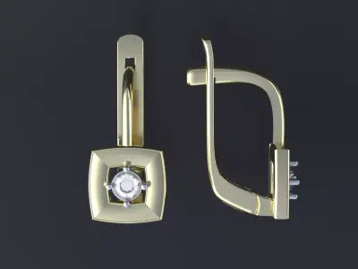 Stylish  Futuristic earrings   for cnc or  3D print model