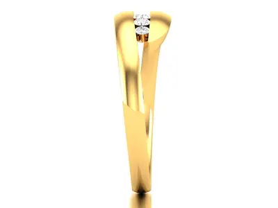 Band 3dm Render Details gold diamond ring with three stones 3D print model