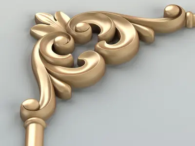 Carved decor corner 012 3D model