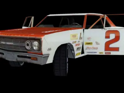 Sport Car Chevrolet Chevelle 1965 for games Low-poly 3D model