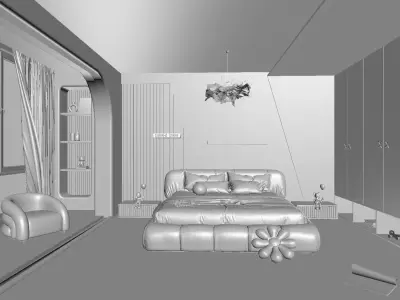 Master bedroom 3D model 3D model