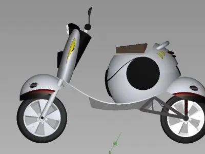 White Scooter 3D model