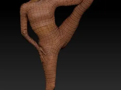 Beautiful woman stretching leg 300 Low-poly 3D model
