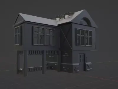Cartoon Home Design Free low-poly 3D model