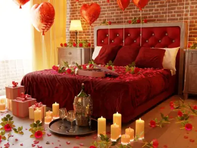 Valentines day Bedroom 3D model