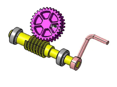 WORM AND GEAR 3D print model