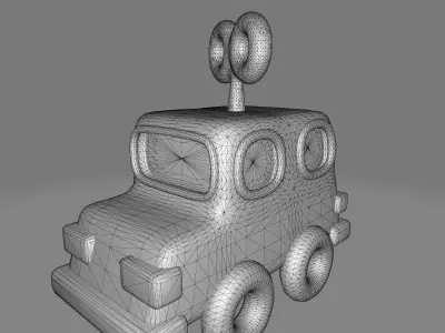 Taxi car toy Free low-poly 3D model