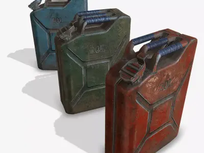 Jerrycan 3 color Low-poly 3D model