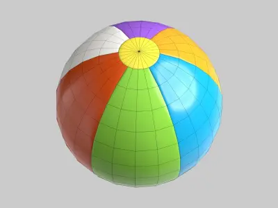 Beach Ball Colorful Summer Low-poly 3D model