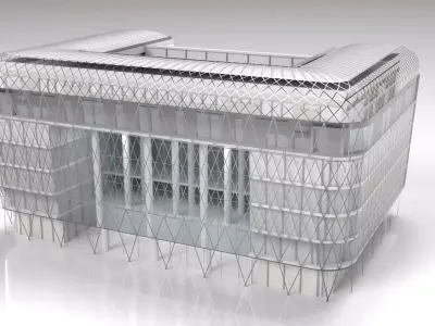 Vorosmarty square business center - Budapest Low-poly 3D model