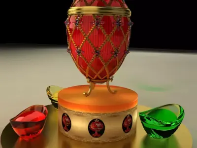 Chinese gold Ingot and egg  led light 3D model