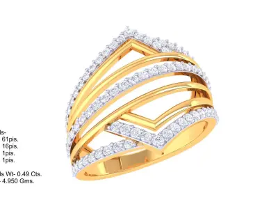 Ladies diamond ring 3D print model 3