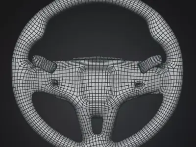 Steering Wheel untexured lowpoly perfect Quad mesh Low-poly 3D model