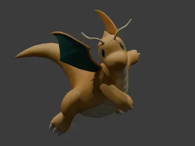 DragoniteAnimated Low-poly 3D model